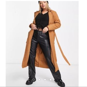 NWT ASOS Long camel coat with belt from Naa Naa Size M $129